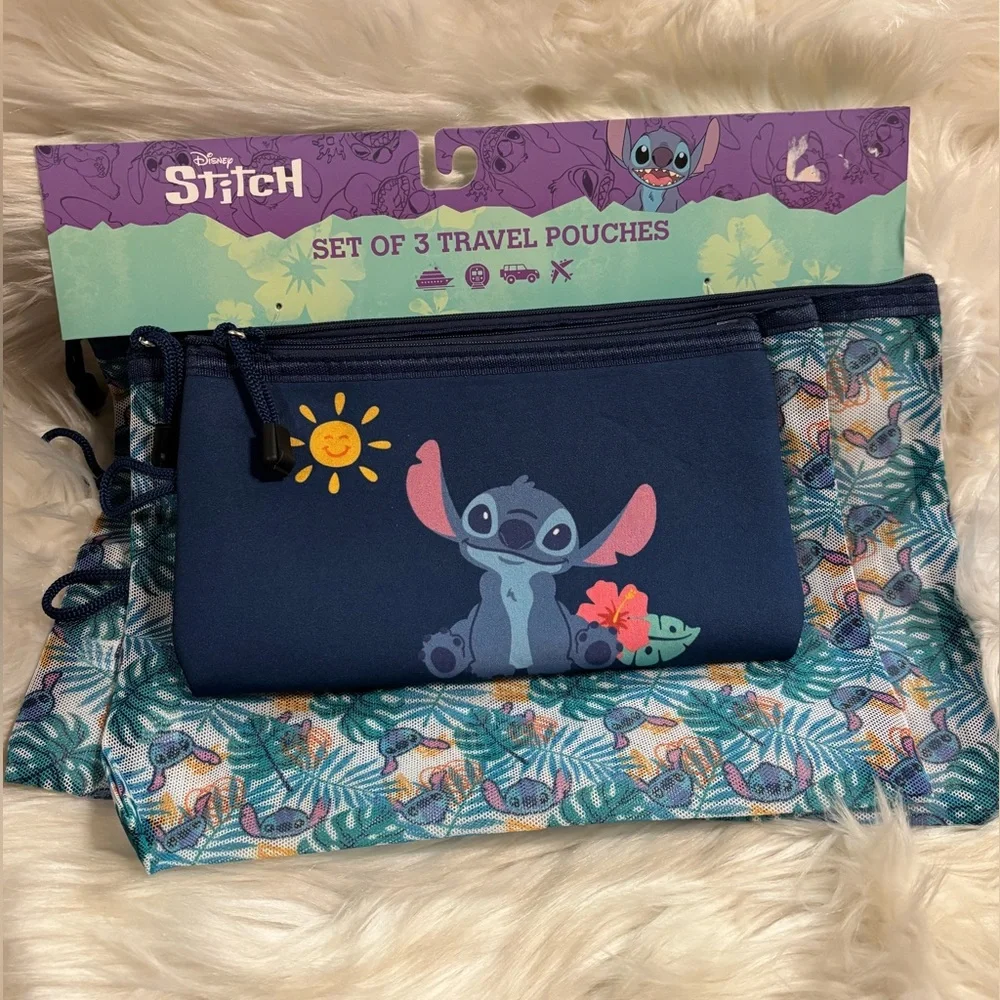 Disney's Stitch Hawaiian Print 3-pc. Travel Pouch Set*